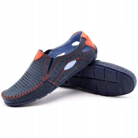 Olivier Herrskor loafers 901 marinblå med rött röd 3