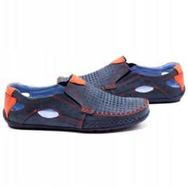 Olivier Herrskor loafers 901 marinblå med rött röd 5