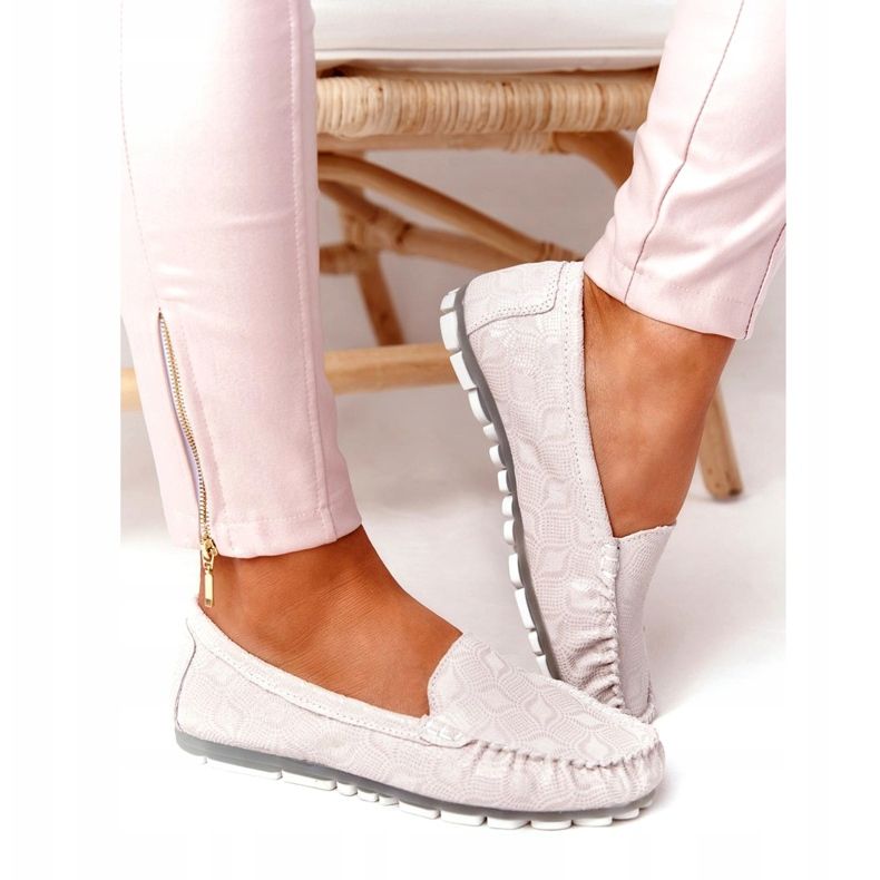 Rio Flore Eco-Friendly Leather Loafers Beige grå 3