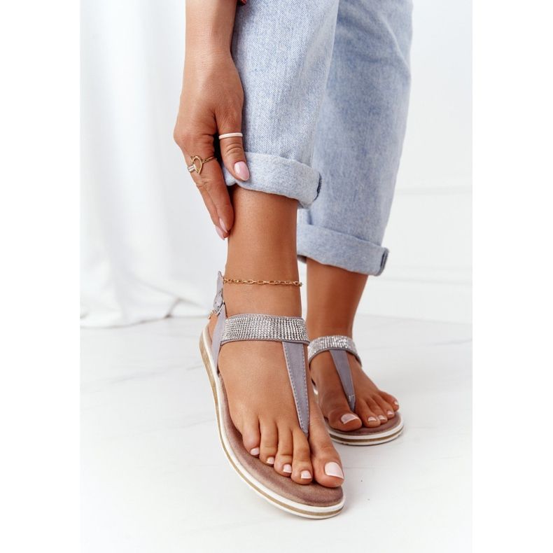 S.Barski Sandaler Flip-flops With Zirconias S. Barski 701-12 Grå 2