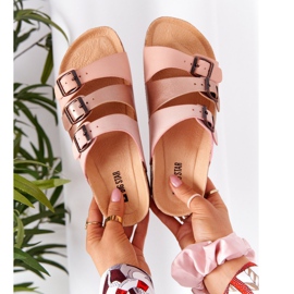 Läderprofilerade tofflor Big Star HH274586 Rosa-koppar 1