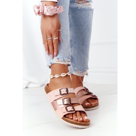 Läderprofilerade tofflor Big Star HH274586 Rosa-koppar 2