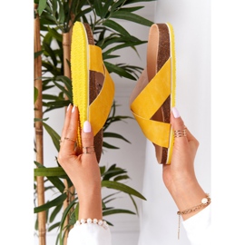 Läderprofilerade tofflor Big Star HH274596 Gul 1