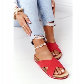 Läderprofilerade tofflor Big Star HH274598 Röd 2