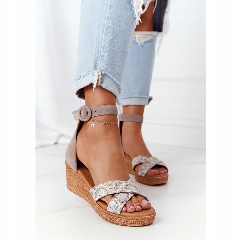 Mockaskinnsandaler Maciejka 04565-04 Beige-Gold 1