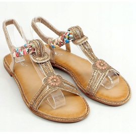 Sandaler med gyllene cubic zirconias JN11-10 Gold 1