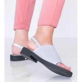 Blå sandaler med platt klack från Betsy 1