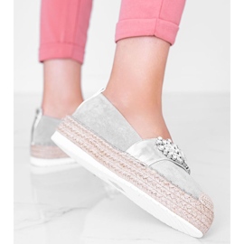 Grå espadriller med Cher -stenar silver- 1