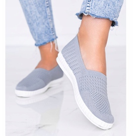 De grå Slip On openwork Funk sneakers 1