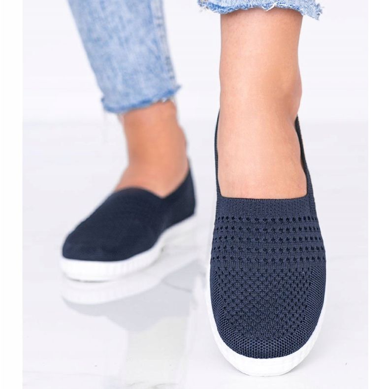 Marinblå Slip On openwork Funk sneakers 1