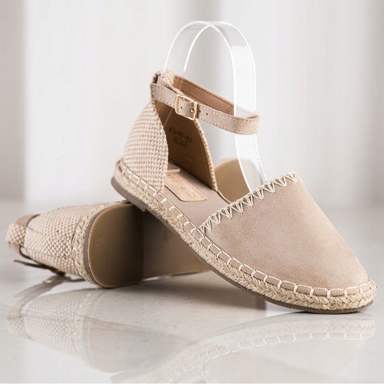 Goodin Beige Espadrilles med mocka 1