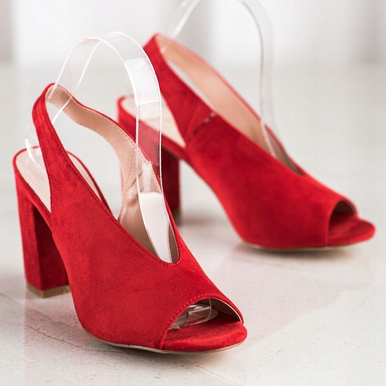 S. BARSKI Byggda sandaler S.BARSKI röd 2