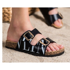 SHELOVET Bekväma Eco Leather Tofflor svart 1