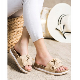 Evento Lätta tofflor på plattformen beige 2