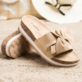 Evento Lätta tofflor på plattformen beige 1