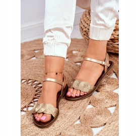 S.Barski Kvinnors sandaler Flat Gold Barski Humanity gyllene 1