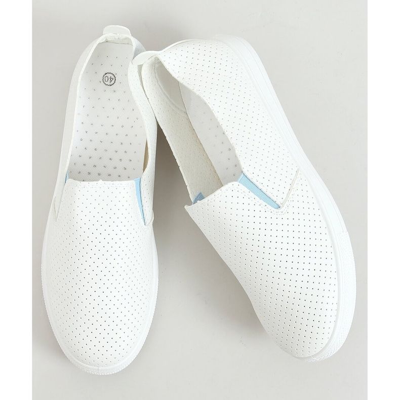 Vita LA45 Blå slip-on sneakers 1