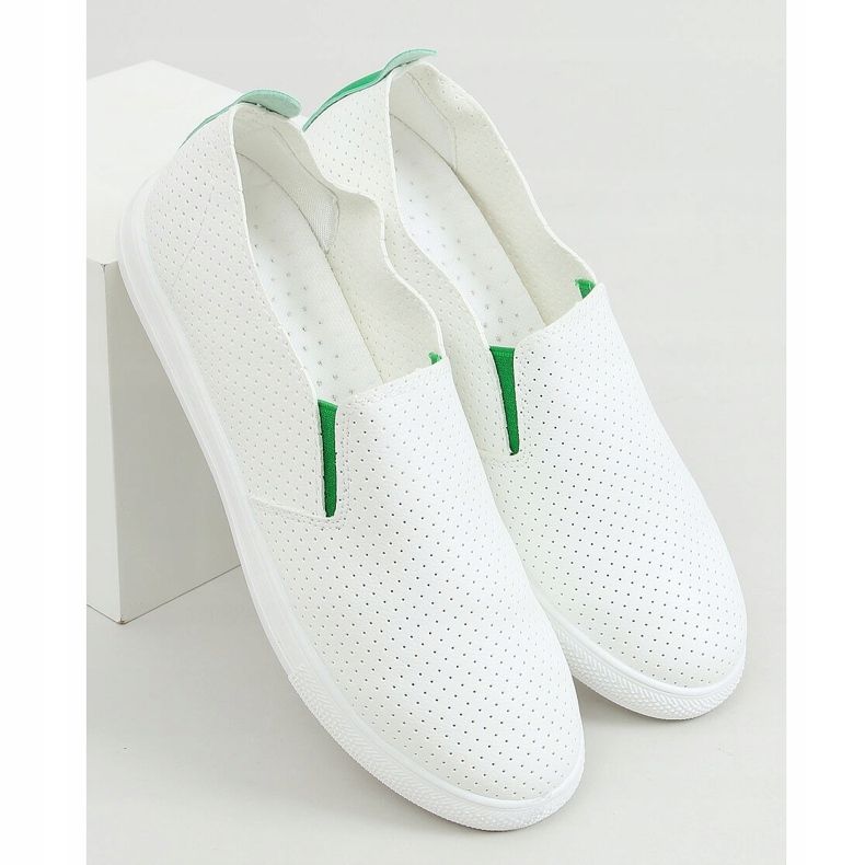 Sneakers slip-on vita LA45 Green grön 1