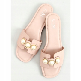 Tofflor med pärlor 55-37 Rosa 1