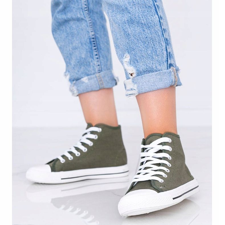 Gröna khaki damskor med fotled Gampa 1