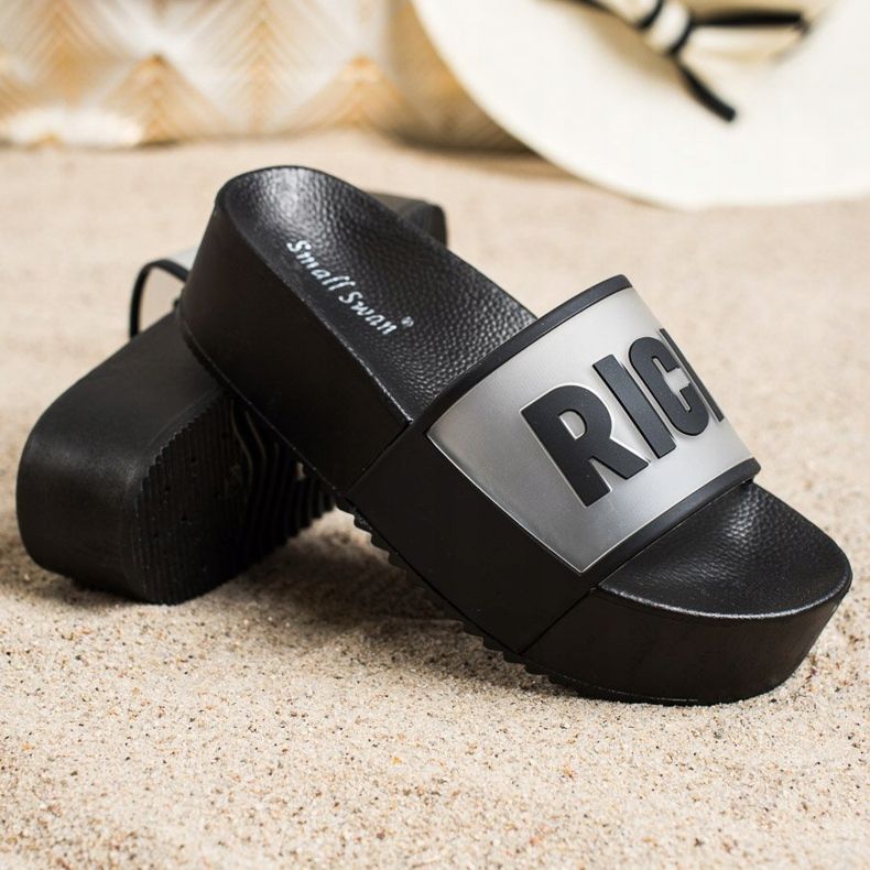 Small Swan Rich Platform Tofflor svart 1