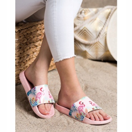 Bona Trendiga flip-flops med en flamingo rosa 1