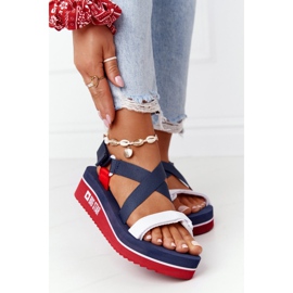 Foam Wedge Sandals Big Star HH274A084 Marinblå röd 2