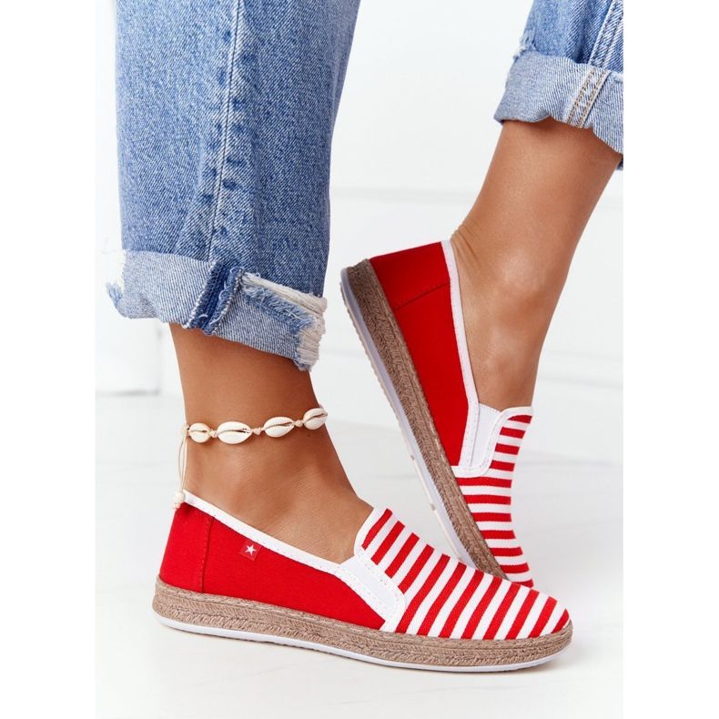 Dam Espadrilles Big Star HH276003 Röd-Vit 2