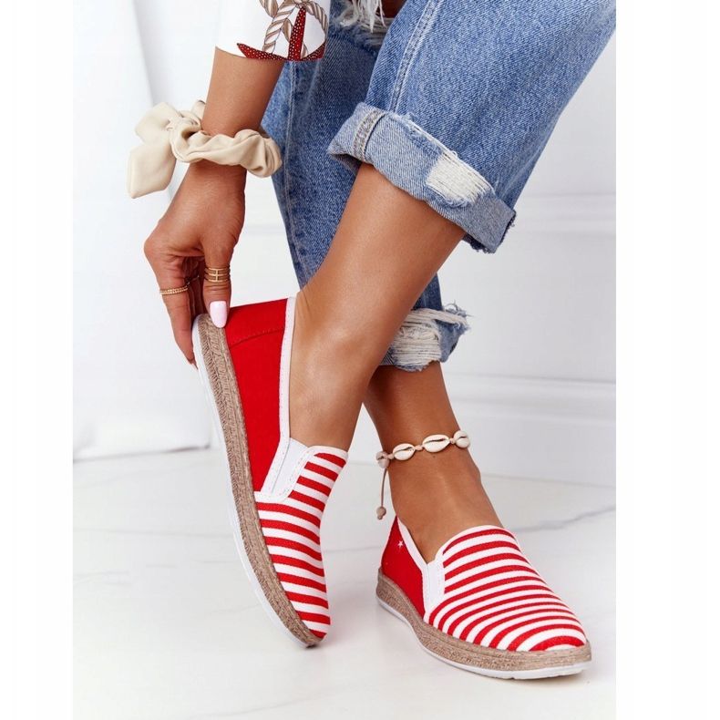 Dam Espadrilles Big Star HH276003 Röd-Vit 1