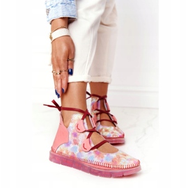 Läderstövlar för kvinnor Maciejka Pink 04457-15 blå orange rosa grön gul 1