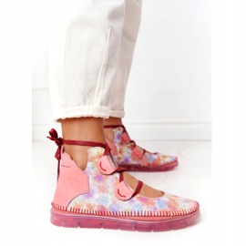 Läderstövlar för kvinnor Maciejka Pink 04457-15 blå orange rosa grön gul 2