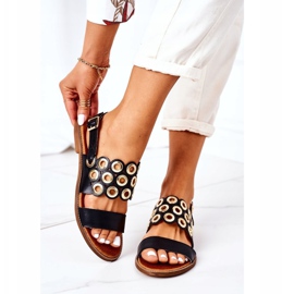 Lewski Shoes Läder openwork sandaler Lewski skor 3042 svart 2