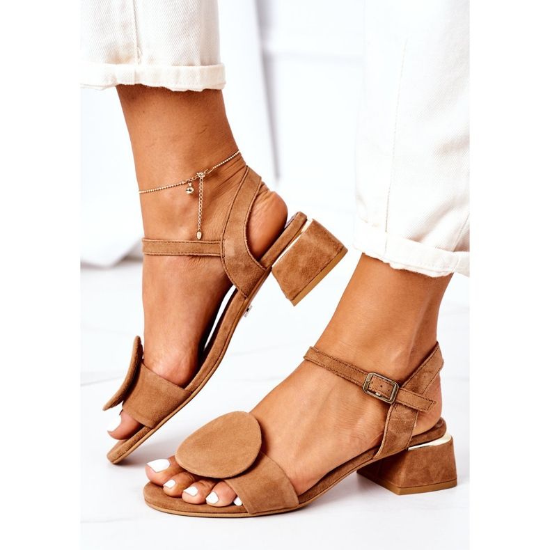 Mocka Sandaler med hög klack Maciejka 5198A-29 Röd brun 2