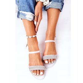 LU BOO Gummisandaler med Glitter White Beach Time vit 1