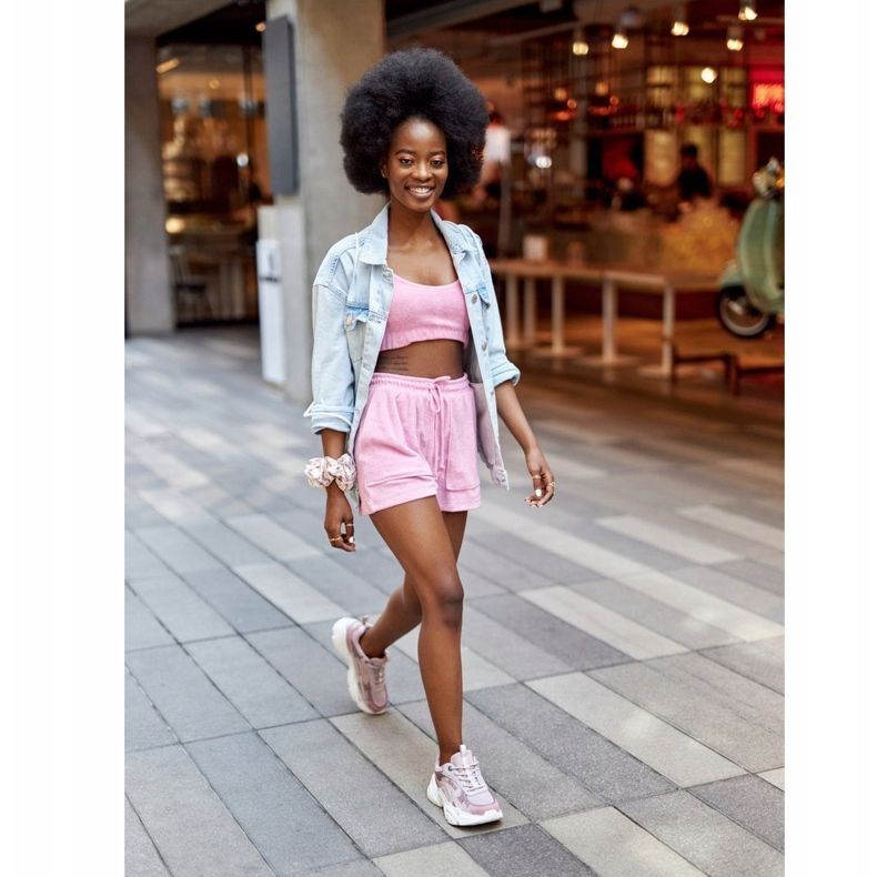 Kvinnors sportskor Memory Foam Big Star HH274258 Violet violett rosa 1