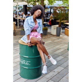 PS1 Dam loggade sneakers Vit-rosa Day Off 2