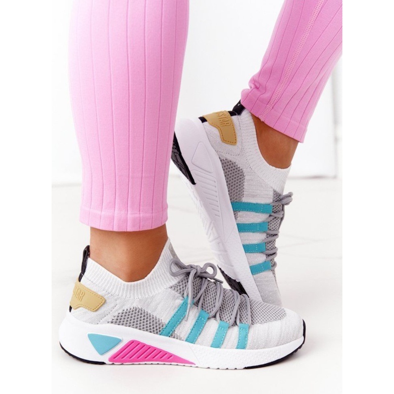 Kvinnors sportskor Memory Foam Big Star HH274531 Vit-Grå mångfärgad 2