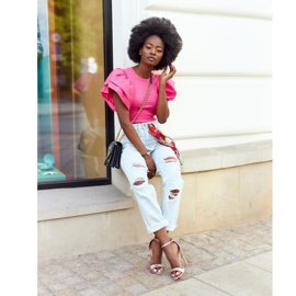 Sandaler På En Hög Klack Med Ett Orm Mönster Lu Boo Rosa mångfärgad 2