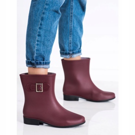 SHELOVET Gummi galoscher med spänne röd 1