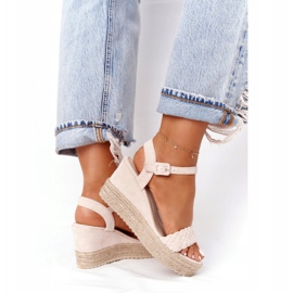 PS1 Beige baleariska kile sandaler 6