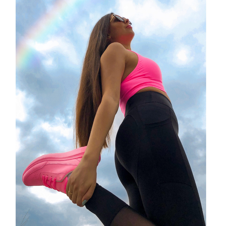 SHELOVET Klassiska Eco Leather Sneakers rosa 2