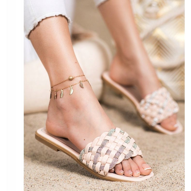 Balada Tofflor Med Cubic Zirconia beige 1