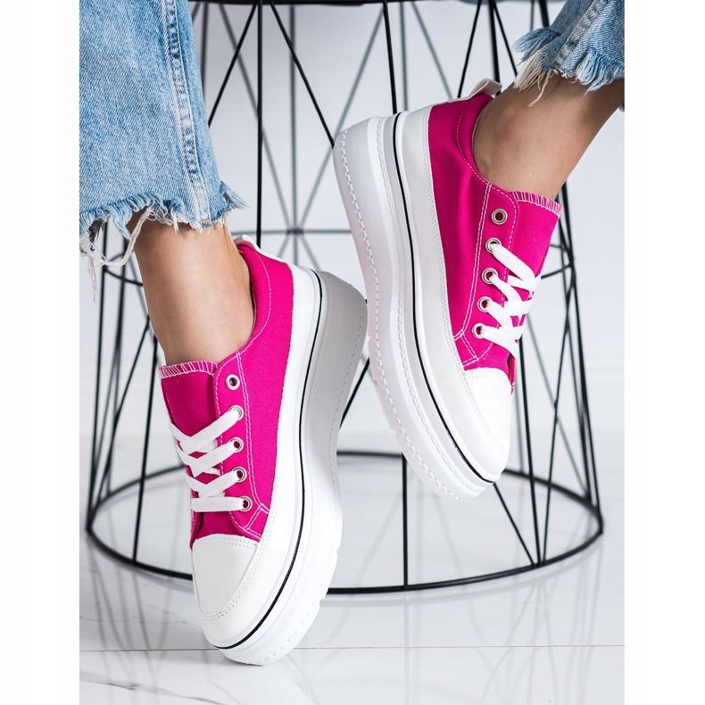 Seastar Trendiga sneakers på plattformen rosa 1