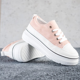Seastar Trendiga sneakers på plattformen rosa 1