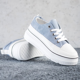 Seastar Trendiga sneakers på plattformen blå 1