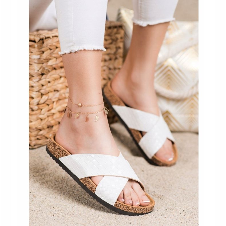 Bona Bekväma Eco Leather Tofflor vit 1