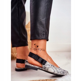 Kvinnors Ballerinor Sergio Leone Grå Orm BL615 Lilon beige svart 2