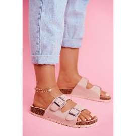 EVE Dam tofflor på kork med spännen rosa Si Senor 3