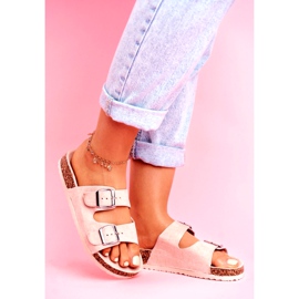 EVE Dam tofflor på kork med spännen rosa Si Senor 1