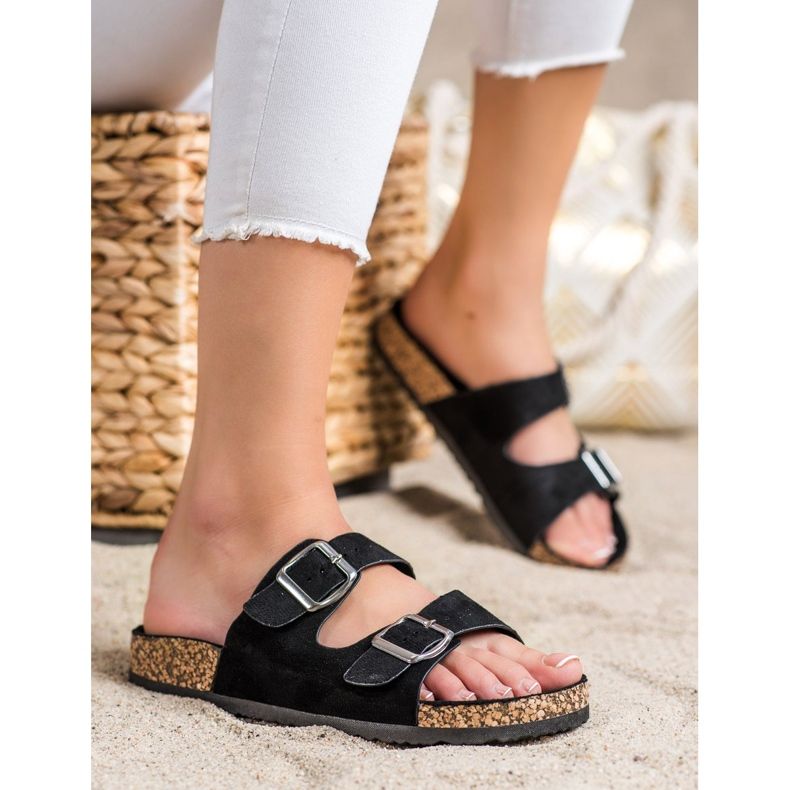 Evento Casual tofflor med spänne svart 2